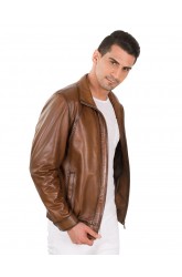 BOMBER MEN LEATHER JACKET