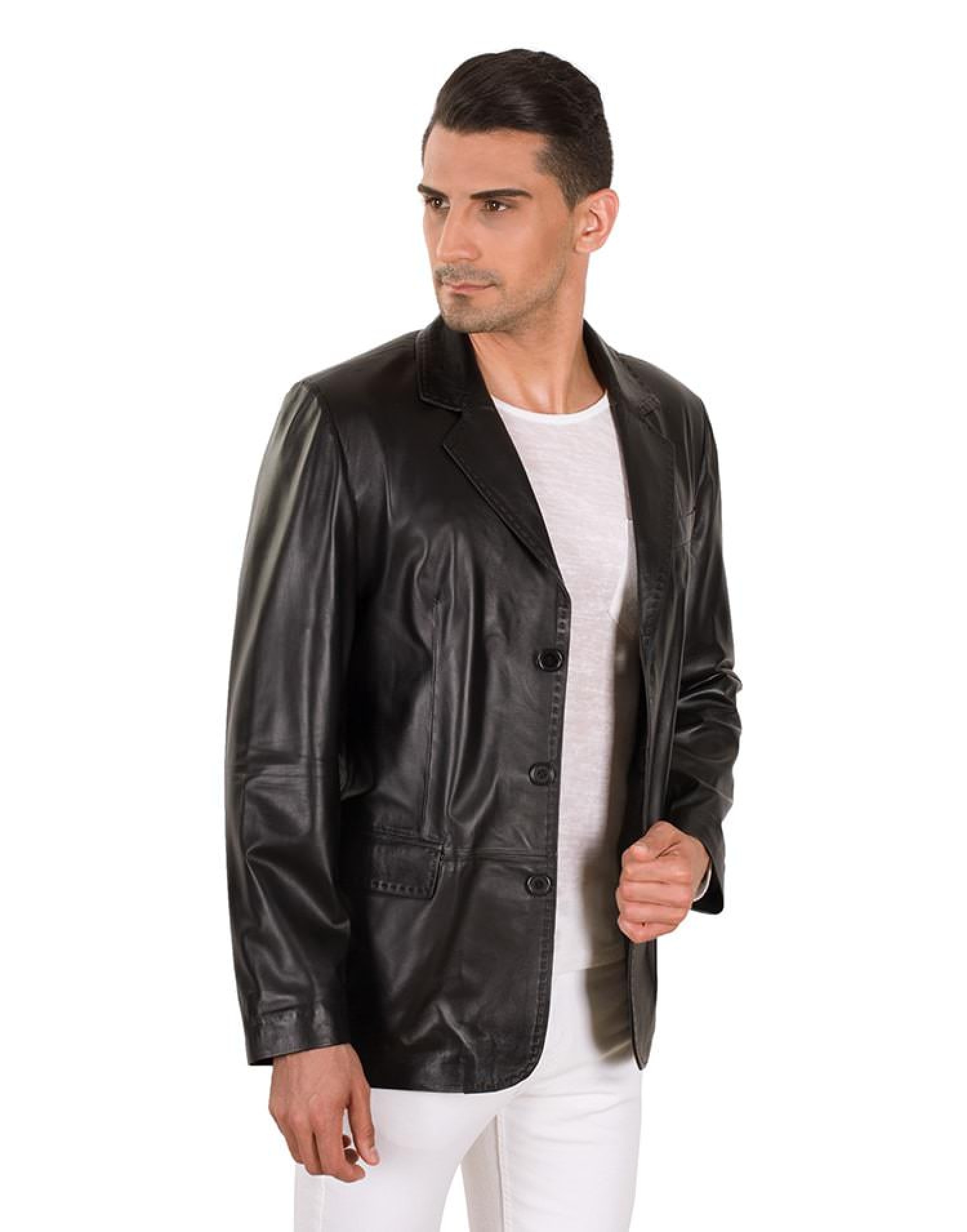 SANDRO MEN BLAZER LEATHER JACKET