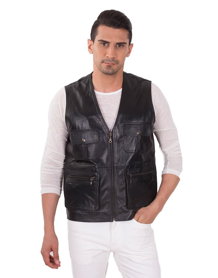 HUNTER MEN LEATHER VEST 