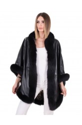 FURINA WOMEN LEATHER PONCHO